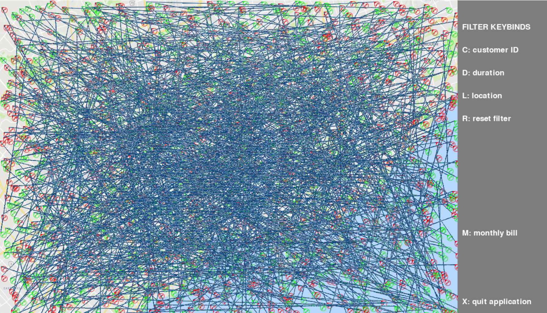 Customer call map visualizer screenshot